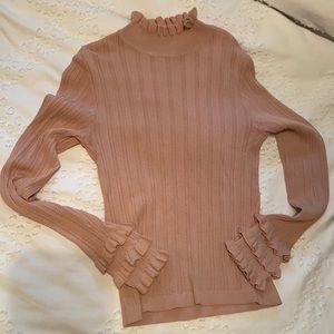 ZARA mock neck ruffle top